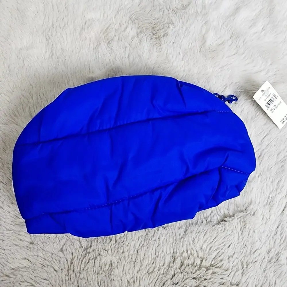 Aerie Offline Puff Love Blue Cosmetic Pouch Mini Bag Puffer Makeup Case NWT Blue